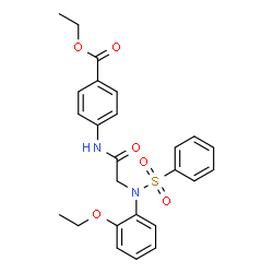 ChemSpider 2D Image | Ethyl 4-{[N-(2-ethoxyphenyl)-N-(phenylsulfonyl)glycyl]amino}benzoate | C25H26N2O6S