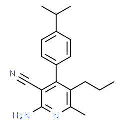 ChemSpider 2D Image | 2-Amino-4-(4-isopropylphenyl)-6-methyl-5-propylnicotinonitrile | C19H23N3