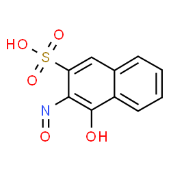 ChemSpider 2D Image | 4-Hydroxy-3-nitroso-2-naphthalenesulfonic acid | C10H7NO5S