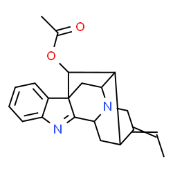 ChemSpider 2D Image | 1,2-Didehydro-2,7-dihydro-7,17-cyclosarpagan-17-yl acetate | C21H22N2O2
