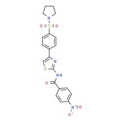 ChemSpider 2D Image | 4-Nitro-N-{4-[4-(1-pyrrolidinylsulfonyl)phenyl]-1,3-thiazol-2-yl}benzamide | C20H18N4O5S2