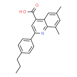 ChemSpider 2D Image | 6,8-Dimethyl-2-(4-propylphenyl)-4-quinolinecarboxylic acid | C21H21NO2