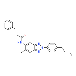 ChemSpider 2D Image | N-[2-(4-Butylphenyl)-6-methyl-2H-benzotriazol-5-yl]-2-phenoxyacetamide | C25H26N4O2