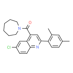ChemSpider 2D Image | 1-Azepanyl[6-chloro-2-(2,4-dimethylphenyl)-4-quinolinyl]methanone | C24H25ClN2O
