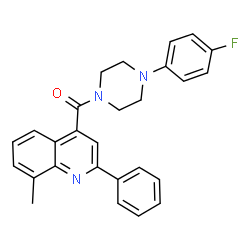 ChemSpider 2D Image | [4-(4-Fluorophenyl)-1-piperazinyl](8-methyl-2-phenyl-4-quinolinyl)methanone | C27H24FN3O