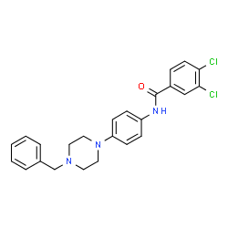ChemSpider 2D Image | N-[4-(4-Benzyl-1-piperazinyl)phenyl]-3,4-dichlorobenzamide | C24H23Cl2N3O