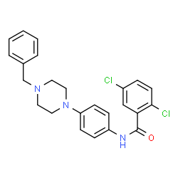 ChemSpider 2D Image | N-[4-(4-Benzyl-1-piperazinyl)phenyl]-2,5-dichlorobenzamide | C24H23Cl2N3O