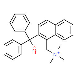 ChemSpider 2D Image | {2-[Hydroxy(diphenyl)methyl]-1-naphthyl}-N,N,N-trimethylmethanaminium | C27H28NO