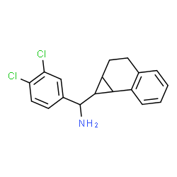 ChemSpider 2D Image | 1-(3,4-Dichlorophenyl)-1-(1a,2,3,7b-tetrahydro-1H-cyclopropa[a]naphthalen-1-yl)methanamine | C18H17Cl2N
