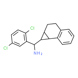 ChemSpider 2D Image | 1-(2,5-Dichlorophenyl)-1-(1a,2,3,7b-tetrahydro-1H-cyclopropa[a]naphthalen-1-yl)methanamine | C18H17Cl2N