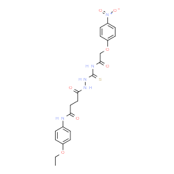 ChemSpider 2D Image | N-(4-Ethoxyphenyl)-4-(2-{[(4-nitrophenoxy)acetyl]carbamothioyl}hydrazino)-4-oxobutanamide | C21H23N5O7S
