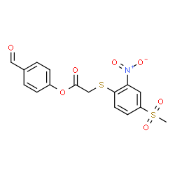 ChemSpider 2D Image | 4-Formylphenyl {[4-(methylsulfonyl)-2-nitrophenyl]sulfanyl}acetate | C16H13NO7S2