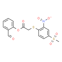 ChemSpider 2D Image | 2-Formylphenyl {[4-(methylsulfonyl)-2-nitrophenyl]sulfanyl}acetate | C16H13NO7S2