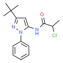 ChemSpider 2D Image | N-(3-tert-butyl-1-phenyl-1H-pyrazol-5-yl)-2-chloropropanamide | C16H20ClN3O