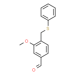ChemSpider 2D Image | 3-methoxy-4-[(phenylthio)methyl]benzaldehyde | C15H14O2S