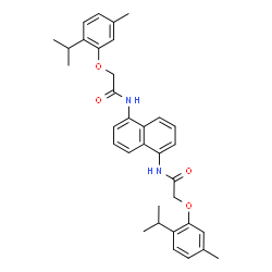 ChemSpider 2D Image | N,N'-1,5-Naphthalenediylbis[2-(2-isopropyl-5-methylphenoxy)acetamide] | C34H38N2O4