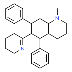 ChemSpider 2D Image | 1-Methyl-5,7-diphenyl-6-(3,4,5,6-tetrahydro-2-pyridinyl)decahydroquinoline | C27H34N2