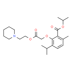 ChemSpider 2D Image | Isopropyl 3-isopropyl-6-methyl-2-{2-oxo-2-[2-(1-piperidinyl)ethoxy]ethoxy}benzoate | C23H35NO5