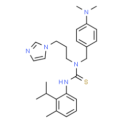 ChemSpider 2D Image | 1-[4-(Dimethylamino)benzyl]-1-[3-(1H-imidazol-1-yl)propyl]-3-(2-isopropyl-3-methylphenyl)thiourea | C26H35N5S