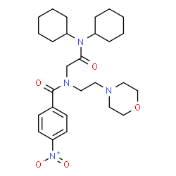 ChemSpider 2D Image | N-[2-(Dicyclohexylamino)-2-oxoethyl]-N-[2-(4-morpholinyl)ethyl]-4-nitrobenzamide | C27H40N4O5