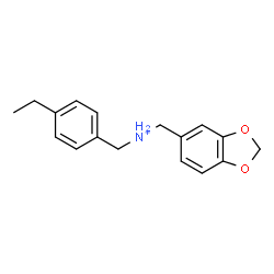 ChemSpider 2D Image | 1,3-Benzodioxol-5-yl-N-(4-ethylbenzyl)methanaminium | C17H20NO2