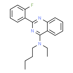 ChemSpider 2D Image | N-Butyl-N-ethyl-2-(2-fluorophenyl)-4-quinazolinamine | C20H22FN3