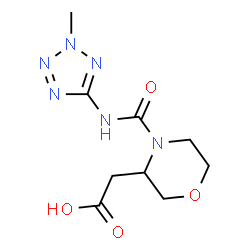 ChemSpider 2D Image | {4-[(2-Methyl-2H-tetrazol-5-yl)carbamoyl]-3-morpholinyl}acetic acid | C9H14N6O4
