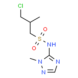 ChemSpider 2D Image | 3-Chloro-2-methyl-N-(1-methyl-1H-1,2,4-triazol-5-yl)-1-propanesulfonamide | C7H13ClN4O2S