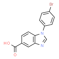 ChemSpider 2D Image | 1-(4-bromophenyl)-1,3-benzodiazole-5-carboxylic acid | C14H9BrN2O2