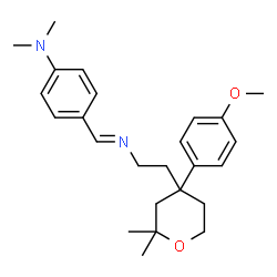 ChemSpider 2D Image | N-[4-(dimethylamino)benzylidene]-N-{2-[4-(4-methoxyphenyl)-2,2-dimethyltetrahydro-2H-pyran-4-yl]ethyl}amine | C25H34N2O2