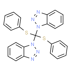 ChemSpider 2D Image | 1,1'-[Bis(phenylsulfanyl)methylene]bis(1H-benzotriazole) | C25H18N6S2