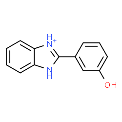 ChemSpider 2D Image | 2-(3-Hydroxyphenyl)-1H-3,1-benzimidazol-3-ium | C13H11N2O