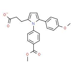 ChemSpider 2D Image | 3-{1-[4-(Methoxycarbonyl)phenyl]-5-(4-methoxyphenyl)-1H-pyrrol-2-yl}propanoate | C22H20NO5