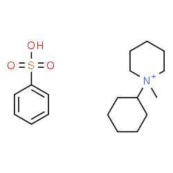 ChemSpider 2D Image | benzenesulfonic acid; 1-cyclohexyl-1-methyl-piperidin-1-ium | C18H30NO3S