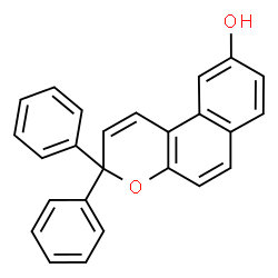 ChemSpider 2D Image | 3,3-Diphenyl-3H-benzo[f]chromen-9-ol | C25H18O2