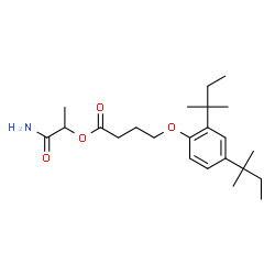ChemSpider 2D Image | 1-Amino-1-oxo-2-propanyl 4-[2,4-bis(2-methyl-2-butanyl)phenoxy]butanoate | C23H37NO4