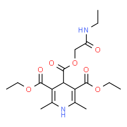 ChemSpider 2D Image | 3,5-Diethyl 4-[2-(ethylamino)-2-oxoethyl] 2,6-dimethyl-1,4-dihydro-3,4,5-pyridinetricarboxylate | C18H26N2O7