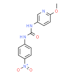 ChemSpider 2D Image | 1-(6-Methoxy-3-pyridinyl)-3-(4-nitrophenyl)urea | C13H12N4O4