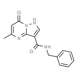 ChemSpider 2D Image | N-Benzyl-5-methyl-7-oxo-1,7-dihydropyrazolo[1,5-a]pyrimidine-3-carboxamide | C15H14N4O2