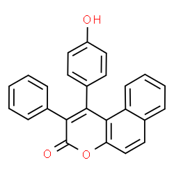 ChemSpider 2D Image | 1-(4-Hydroxyphenyl)-2-phenyl-3H-benzo[f]chromen-3-one | C25H16O3