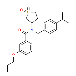 ChemSpider 2D Image | N-(1,1-Dioxidotetrahydro-3-thiophenyl)-N-(4-isopropylbenzyl)-3-propoxybenzamide | C24H31NO4S