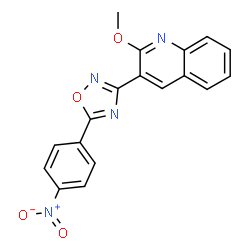 ChemSpider 2D Image | 2-Methoxy-3-[5-(4-nitrophenyl)-1,2,4-oxadiazol-3-yl]quinoline | C18H12N4O4