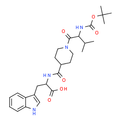 ChemSpider 2D Image | N-{[1-(N-{[(2-Methyl-2-propanyl)oxy]carbonyl}valyl)-4-piperidinyl]carbonyl}tryptophan | C27H38N4O6