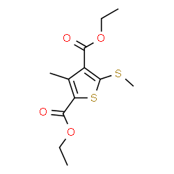 ChemSpider 2D Image | Diethyl 3-methyl-5-(methylsulfanyl)-2,4-thiophenedicarboxylate | C12H16O4S2