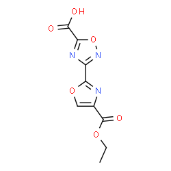 ChemSpider 2D Image | 3-[4-(Ethoxycarbonyl)-1,3-oxazol-2-yl]-1,2,4-oxadiazole-5-carboxylic acid | C9H7N3O6