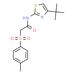 ChemSpider 2D Image | 2-[(4-Methylphenyl)sulfonyl]-N-[4-(2-methyl-2-propanyl)-1,3-thiazol-2-yl]acetamide | C16H20N2O3S2