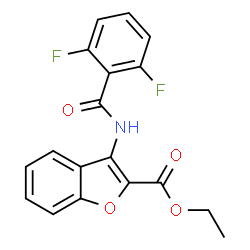ChemSpider 2D Image | Ethyl 3-[(2,6-difluorobenzoyl)amino]-1-benzofuran-2-carboxylate | C18H13F2NO4