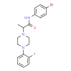 ChemSpider 2D Image | N-(4-Bromophenyl)-2-[4-(2-fluorophenyl)-1-piperazinyl]propanamide | C19H21BrFN3O