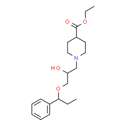 ChemSpider 2D Image | Ethyl 1-[2-hydroxy-3-(1-phenylpropoxy)propyl]-4-piperidinecarboxylate | C20H31NO4