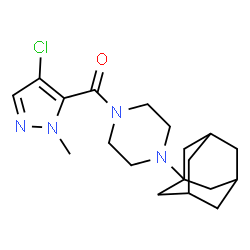 ChemSpider 2D Image | [4-(Adamantan-1-yl)-1-piperazinyl](4-chloro-1-methyl-1H-pyrazol-5-yl)methanone | C19H27ClN4O